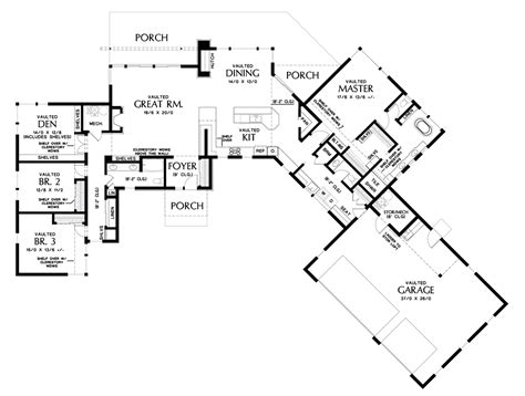 Ft., 1 bedroom, 1 bathroom, vaulted ceilings, and an open floor. Image for Salt Lake-Expansive Spaces Great for Acreage or View Lots-Main Floor Plan | Floor ...