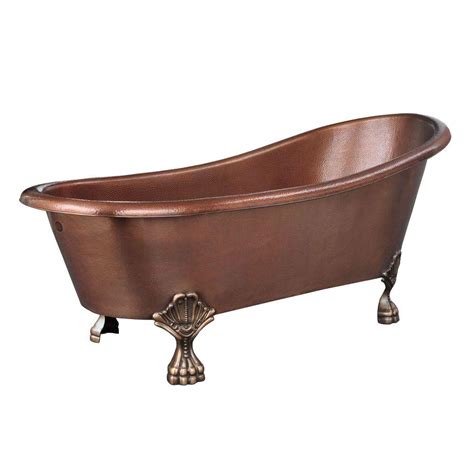Taking a moment to unwind has never felt better. SINKOLOGY Heisenberg 5.7 ft. Handmade Pure Solid Copper Freestanding Claw Foot Bath Tub in ...