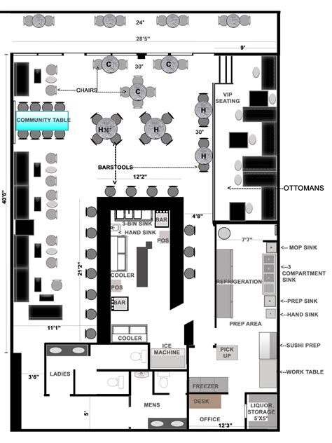 Restaurant Floor Plan With Dimensions Restaurant Floor Plan Layout