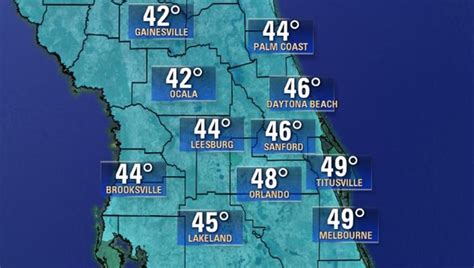 Cold Front To Drop Central Florida Temperatures Into The 40s Ahead Of