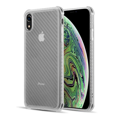 Iphone Xr Carbon Flex Soft Tpu Cover Case With Shock Absorb Corners