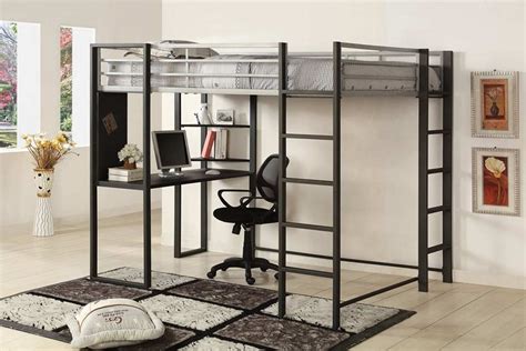 Bunk beds & loft beds. Black Loft Bed with Desk - Style Meets Function - HomesFeed