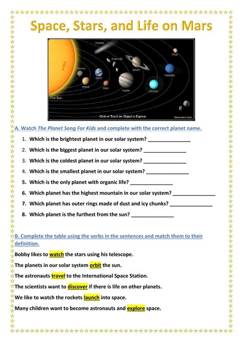 The Solar System Online Worksheet For Grade You Can Do The Exercises Online Or Download The