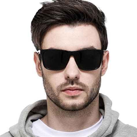 Brand Designer Multi Color Square Polarized Sunglasses Mens Hd
