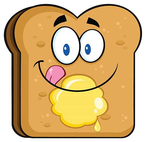 Toast Character With Butter Illustrations Royalty Free Vector Graphics