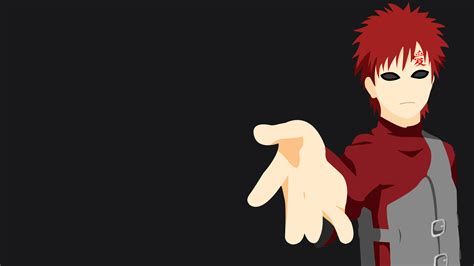 Red Hair Gaara Minimalist Black Background 4k Hd Naruto Wallpapers Hd
