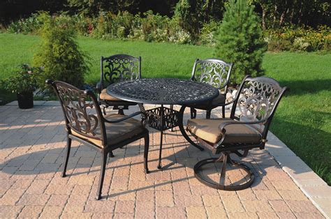 Patio Furniture Dining Set Cast Aluminum 5pc Valencia