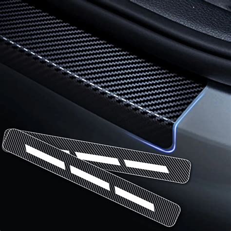 4d Carbon Fiber Car Scuff Plate Door Sill Guard Car Stickers For