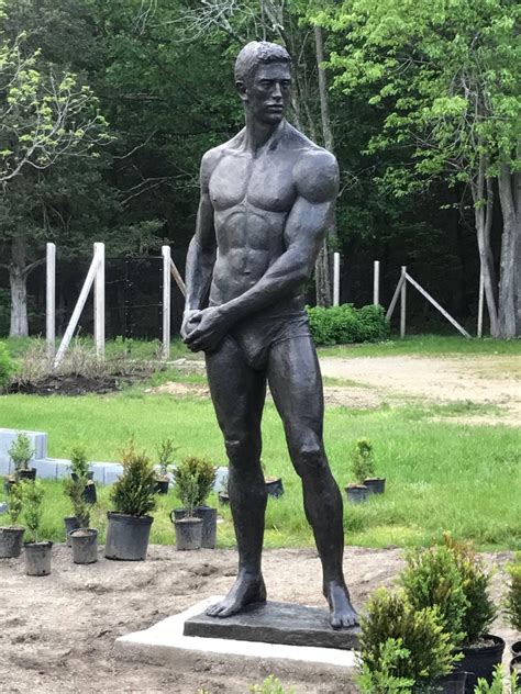 Mark Beard Statue Of Athlete Large Academic Style Bronze Figurative