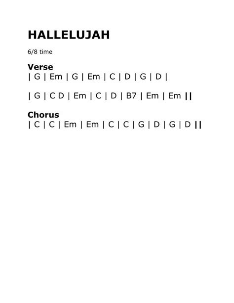 Pdf Hallelujah Chord Chart Dokumentips