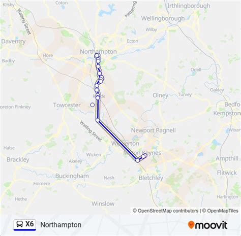 X6 Route Schedules Stops And Maps Northampton Updated