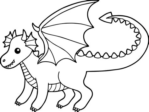 Dragon Cute Coloring Page
