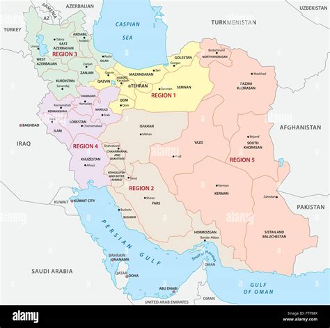 Iran Administrative And Political Map Regions Stock Vector Image Art Sexiz Pix