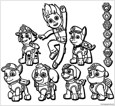 Coloring Pages Of Paw Patrol Characters Paw Patrol Coloring Pages 101