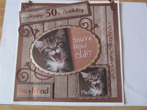 Handmade Card Cat For 50th Birthday Cards Handmade Homemade Cards