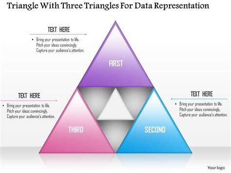 1114 Triangle With Three Triangles For Data Representation Powerpoint
