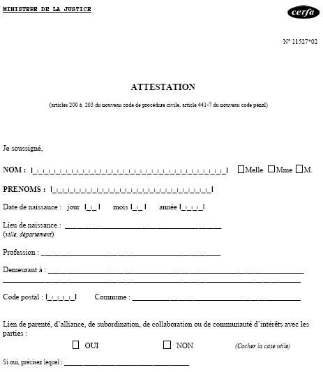 attestation judiciaire modele - Modele de lettre type