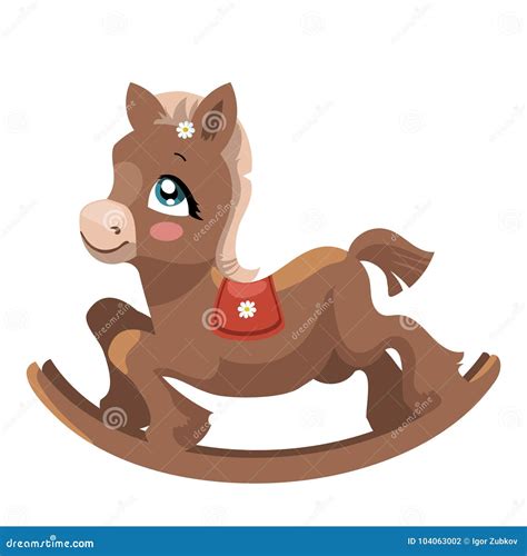 A Toy Horse For Children A Cartoon Horse For Rocking Colorful Vector