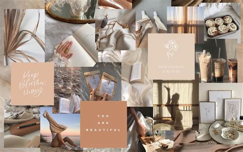 Beige Aesthetic Collage Wallpapers Wallpaper Cave