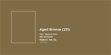 Benjamin Moore Aged Bronze 231 Paint Color Codes Similar Paints And