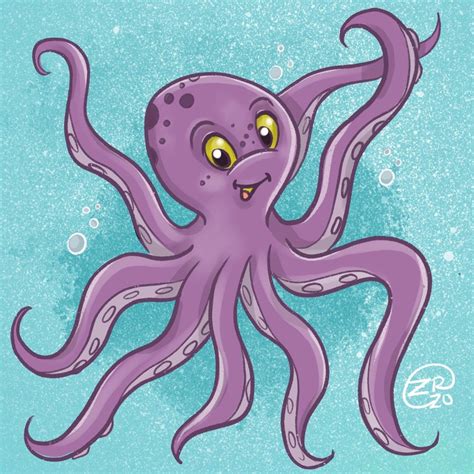 Cute Octopus By Zoe Ranucci