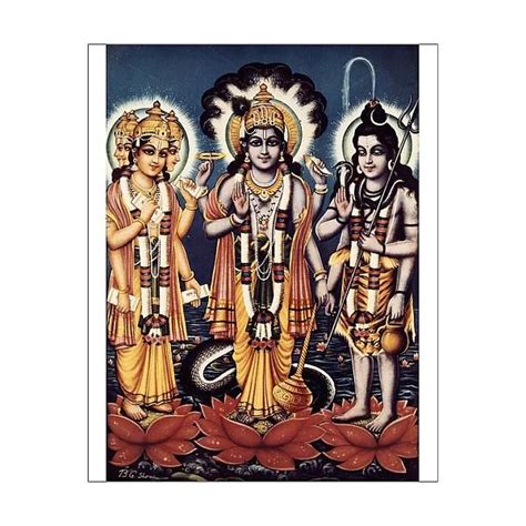 Print Of Trimurti Three Forms In Sanskrit Of Brahma Hindu Gods