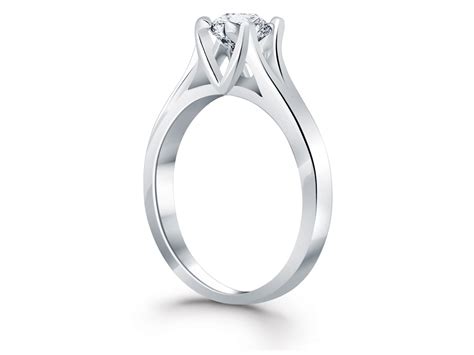 Double Prong Split Shank Cathedral Solitaire Engagement Ring Mounting