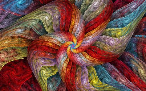 Textured Color Spiral Digital Art By Peggi Wolfe