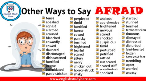 Other Ways To Say Afraid English Study Here