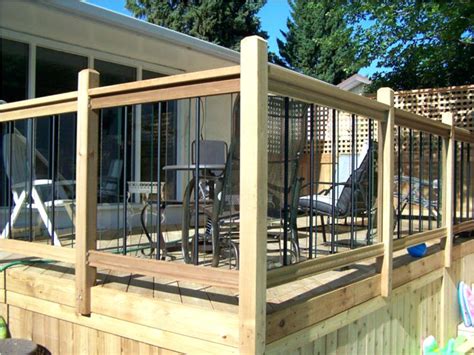 Decks higher than 72 require a railing height of 42. Deck Railing Posts Inside or Outside Tips before DIY ...