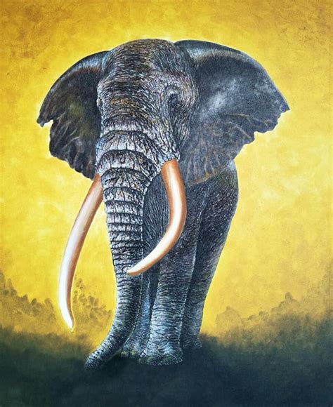 Elephant Portrait Painting Buy Original Art Online Royal Thai Art