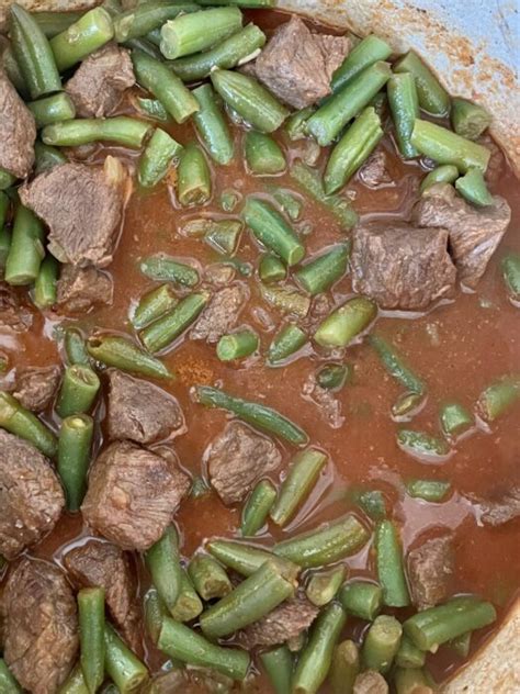 Green Beans In Tomato Sauce Or Green Bean And Beef Stew Janines Recipes