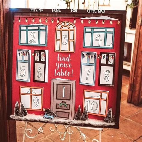 You can give it to the bride or the groom! Advent calendar house table plan perfect for a Christmas wedding. Open the doors to reveal where ...