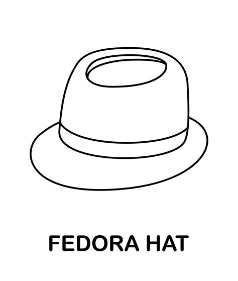 Coloring Page With Fedora Hat For Kids 8547253 Vector Art At Vecteezy
