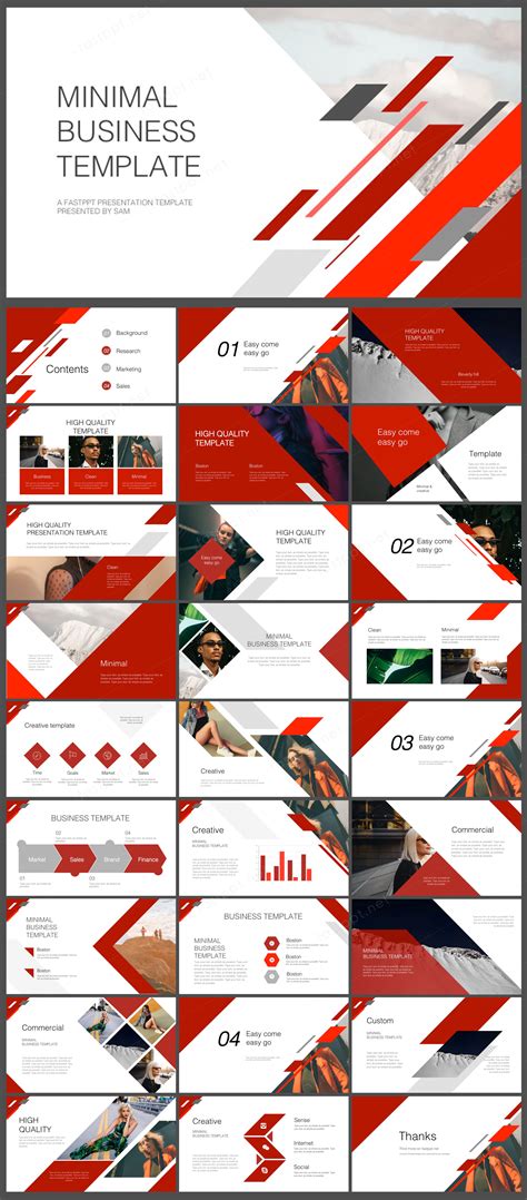 Red Business Report Presentation Powerpoint Original And High Quality