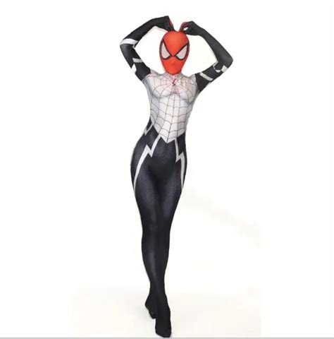 3d print spider gwen stacy spandex lycra zentai spiderman costume for halloween and cosplay