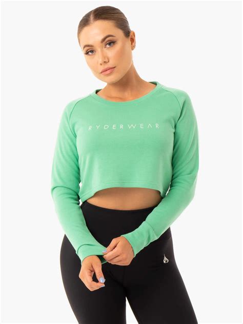 Staples Cropped Sweater Neomint Ryderwear