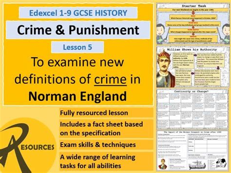 Gcse History Edexcel Crime And Punishment Norman Crimes Lesson 5