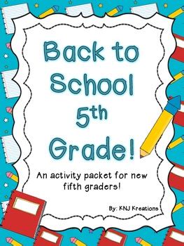 Constructing explanations and designing solutions. Back to School: Fifth Grade Activity Packet by KNJ ...