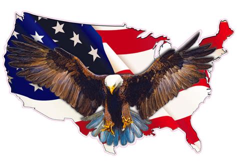 United States Waving American Flag Bald Eagle Decal Nostalgia Decals