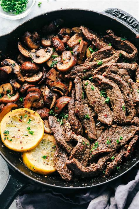 This instant pot meatloaf takes. Lemon Garlic Butter Flank Steak with Mushrooms | The Recipe Critic