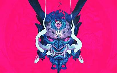Oni Samurai Mask Demon Illustration Chunlo Wallhere
