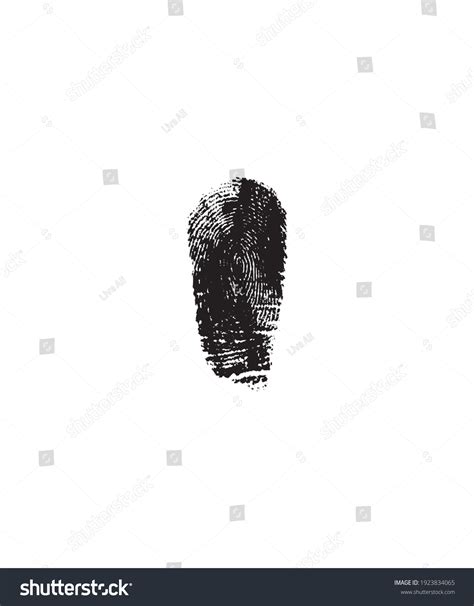 Fingerprint Vector Illustration Black Silhouette Isolated Stok Vektör