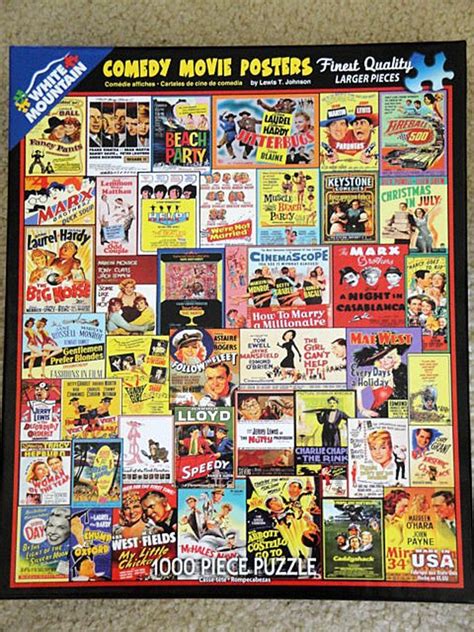 White Mountain Jigsaw Puzzle 1000 Piece Old Comedy Movie Posters