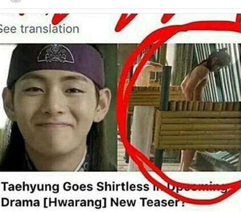 Taehyung Goes Shirtless For Hwarang ARMY S Amino