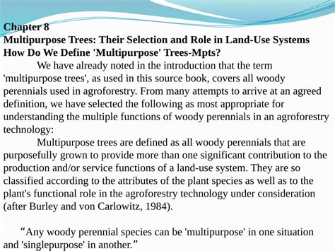 Pdf Multipurpose Trees Their Selection And Role In Land Use Systems
