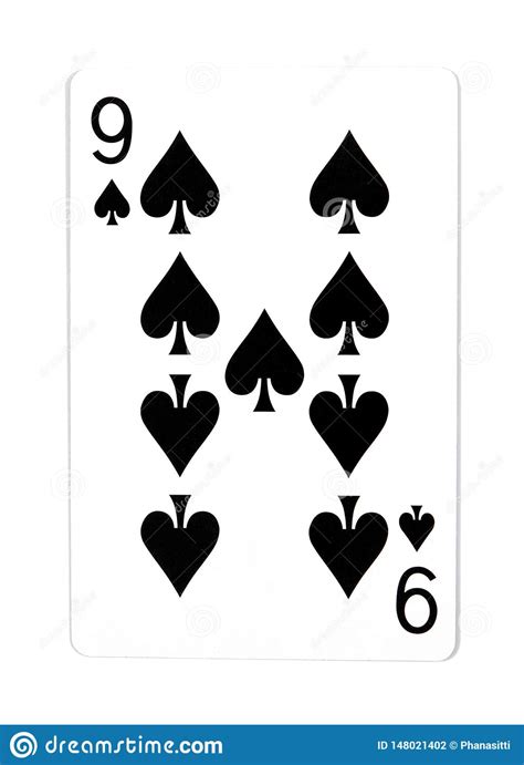 Old Playing Card Nine Isolated On A White Background Playing Cards