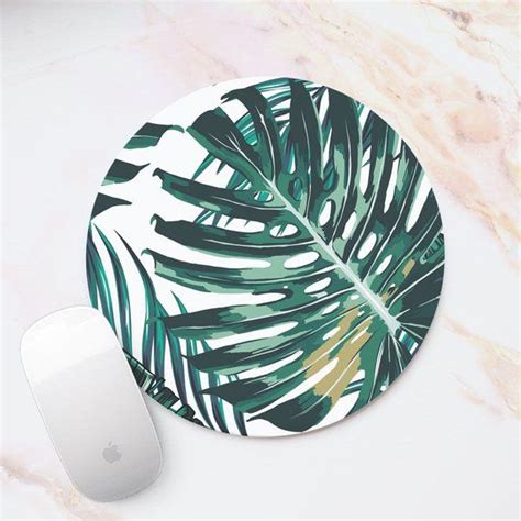 Palm Leaves Floral Mousepad Green Tropical Leaves Mouse Mat Mouse Pad