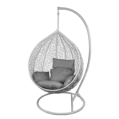 Mit dem gestell für deinen hängesessel sparst du dir im zweifel ärger mit der wohnungsverwaltung. Rattan Hängesessel mit Gestell Polyrattan Hängekorb grau ...
