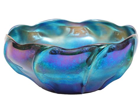 Sold Price Louis Comfort Tiffany Blue Favrile Glass Bowl January
